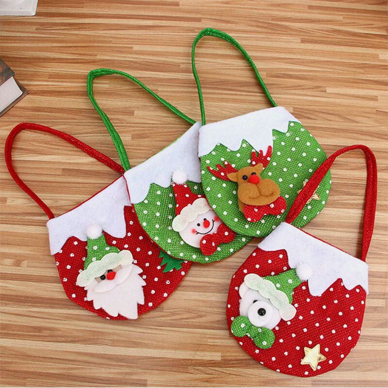 Mini Bolsa De Regalo Festiva Para Colgar Para Niños Colgante Para Árbol De Navidad Decoración Bolsa Para Bocadillos Bolso