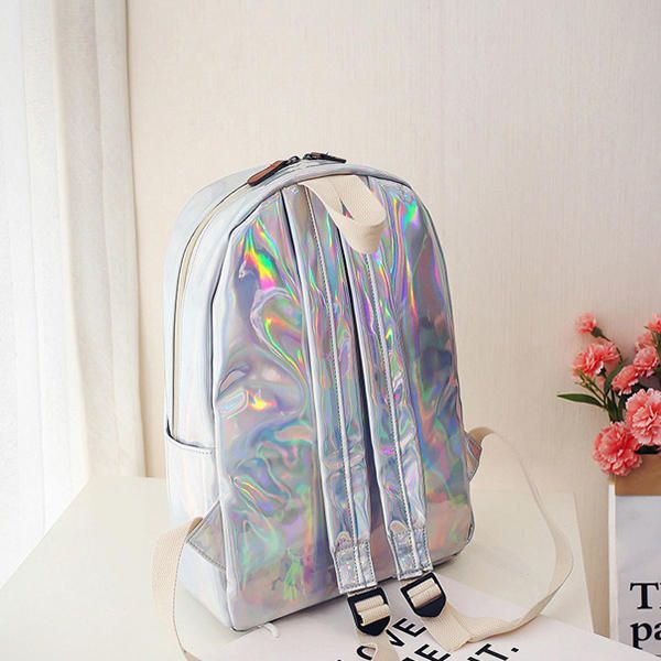 Mochila Reflectante Para Mujer Con Letra Láser Y Personalidad