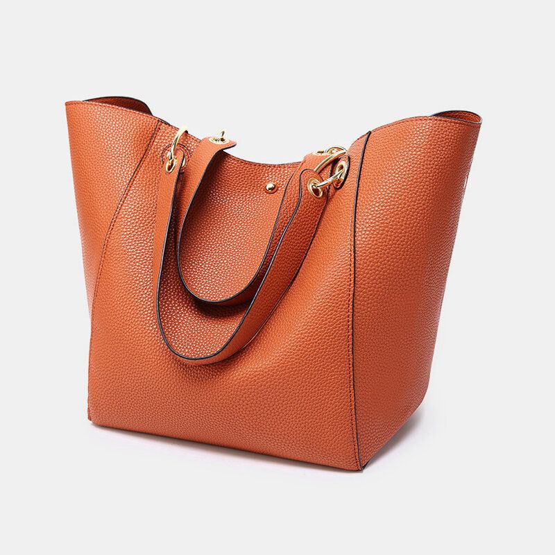 Mujeres 2 Piezas Sólido De Gran Capacidad Bolso Casual Bolso De Hombro