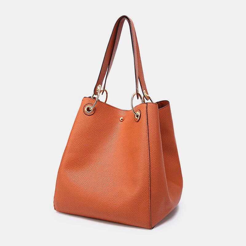 Mujeres 2 Piezas Sólido De Gran Capacidad Bolso Casual Bolso De Hombro