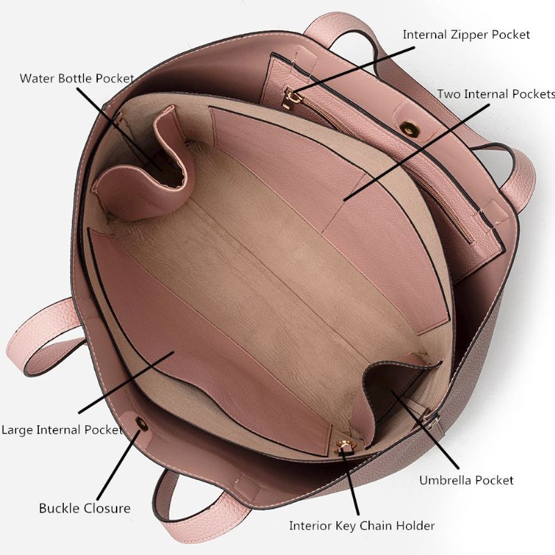 Mujeres 2 Uds. De 15.6 Pulgadas Portátil De Gran Capacidad Multibolsillos Llave Extraíble Bolso De Hombro Multifuncional Bolso De Mano