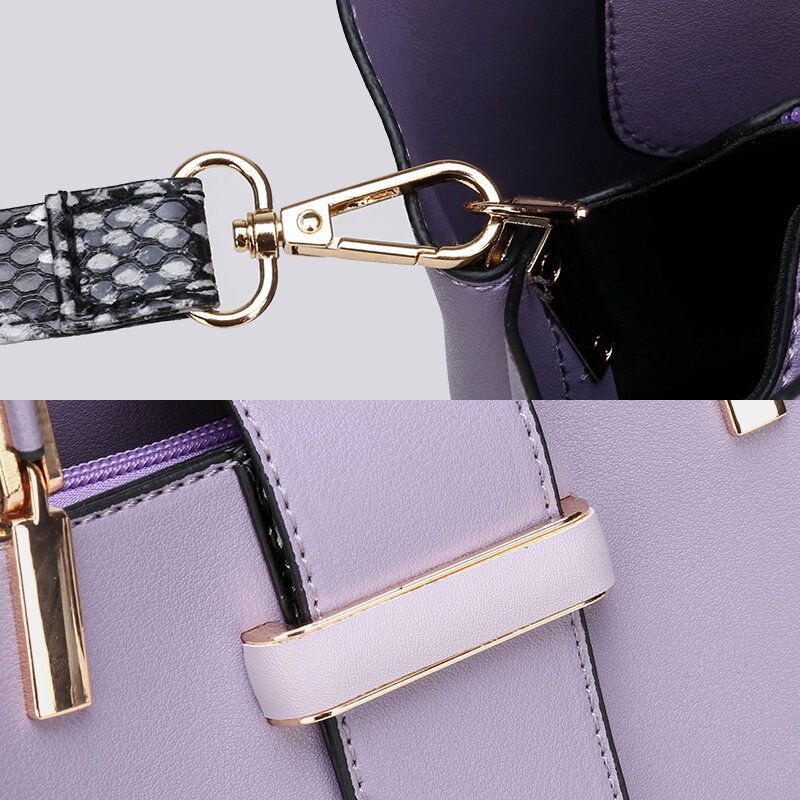 Mujeres 2pcs Cuero De La Pu Moda Casual Business Multi-carry Bandolera Bolso Crossbody Bag