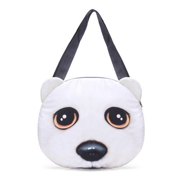 Mujeres 3d Dog Cat Pussy Face Purse Cute Shopping Tote Bolsa De Hombro