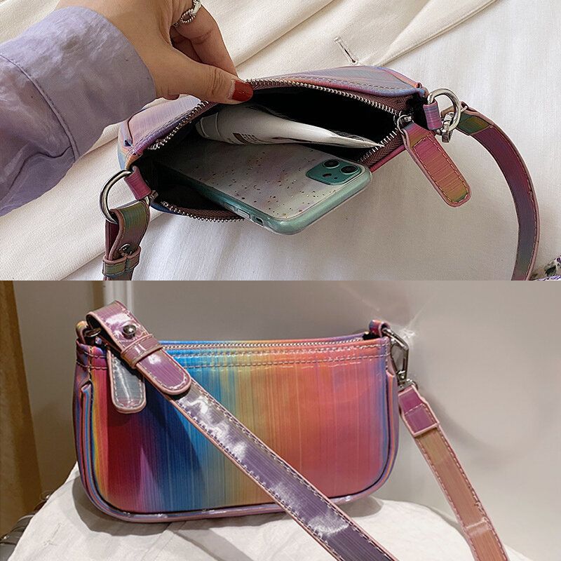 Mujeres Contraste Color Arco Iris Creativo Casual Bolso Bandolera Bolso