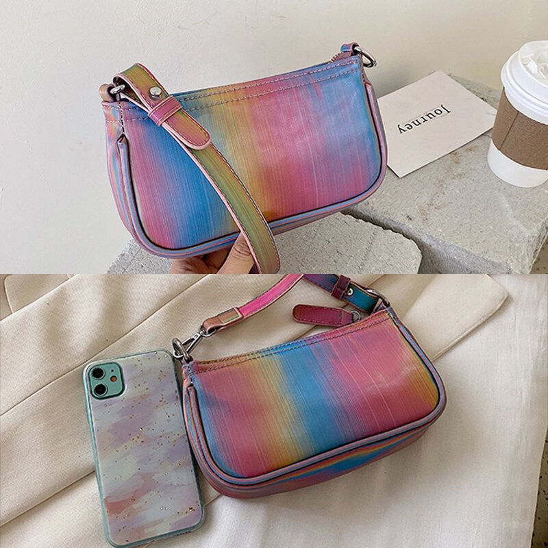 Mujeres Contraste Color Arco Iris Creativo Casual Bolso Bandolera Bolso