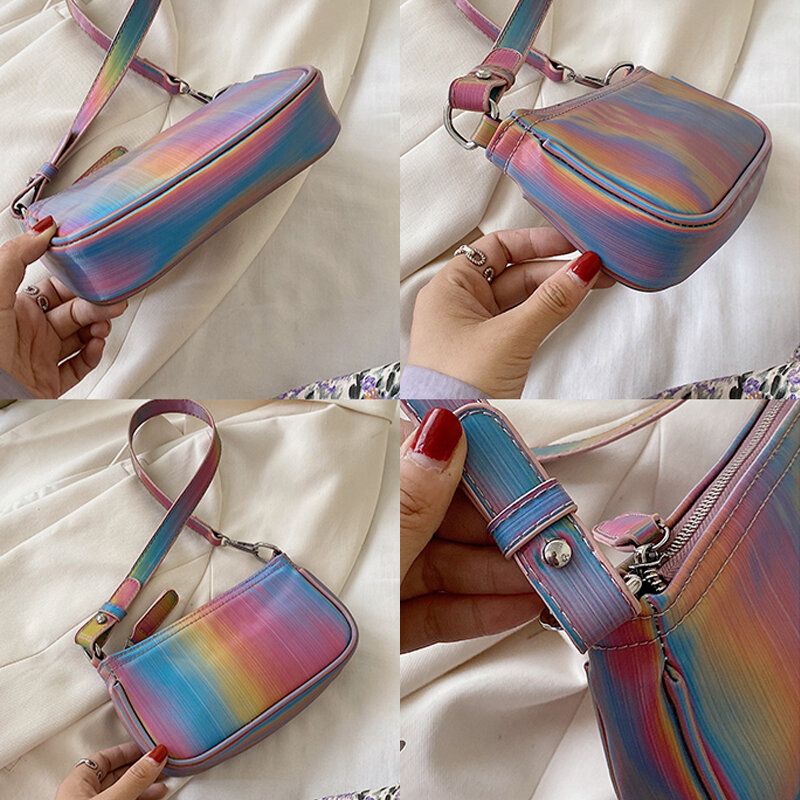 Mujeres Contraste Color Arco Iris Creativo Casual Bolso Bandolera Bolso