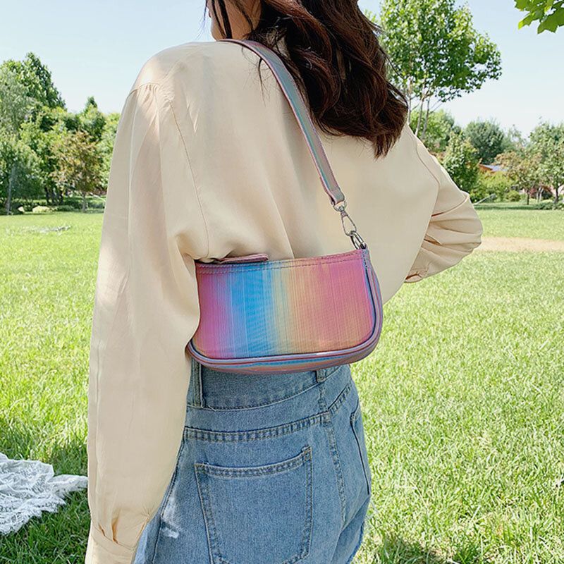 Mujeres Contraste Color Arco Iris Creativo Casual Bolso Bandolera Bolso