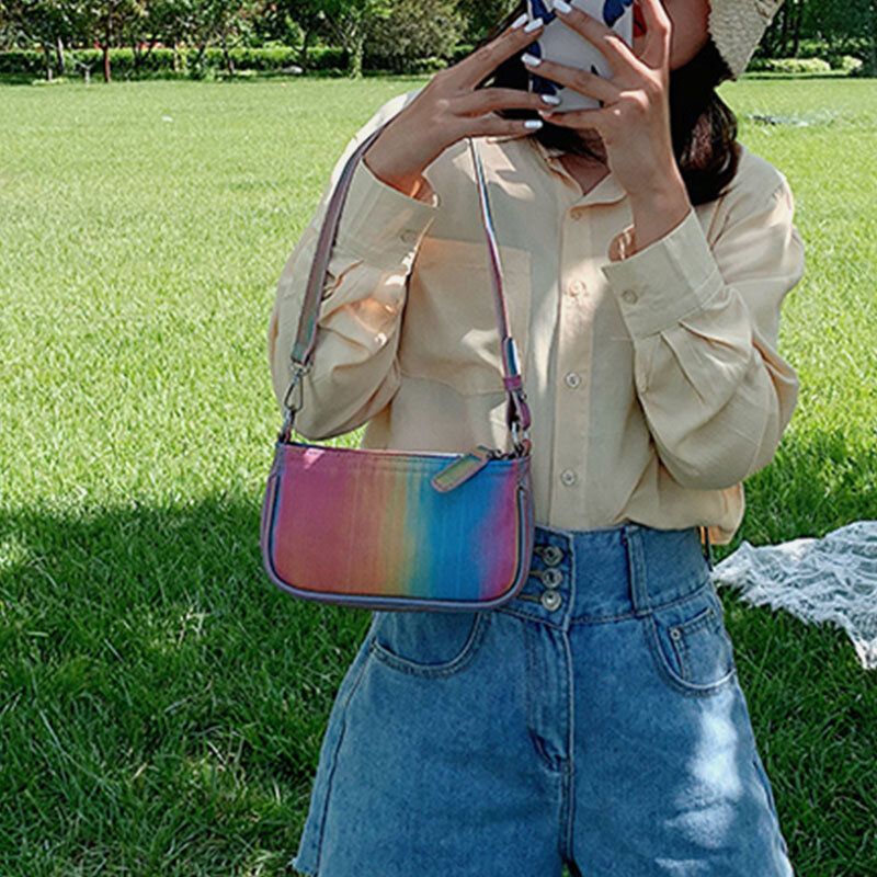 Mujeres Contraste Color Arco Iris Creativo Casual Bolso Bandolera Bolso