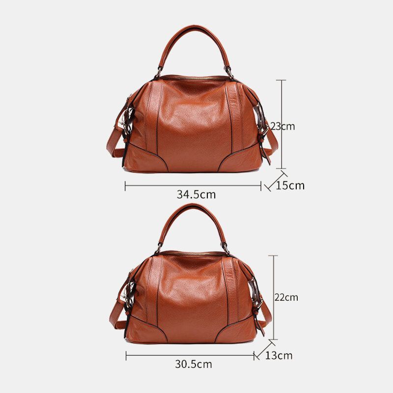 Mujeres De Cuero Genuino De Piel De Vaca Vintage Travel Outdoor Multi-carry Bolsa De Almacenamiento De Gran Capacidad Bolso Bandolera