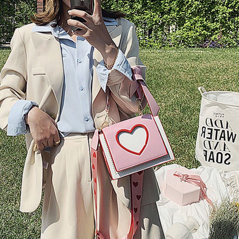 Mujeres Día De San Valentín Ahueca Hacia Fuera El Amor Bolso Bandolera Bordado Bolso Bandolera Bolso