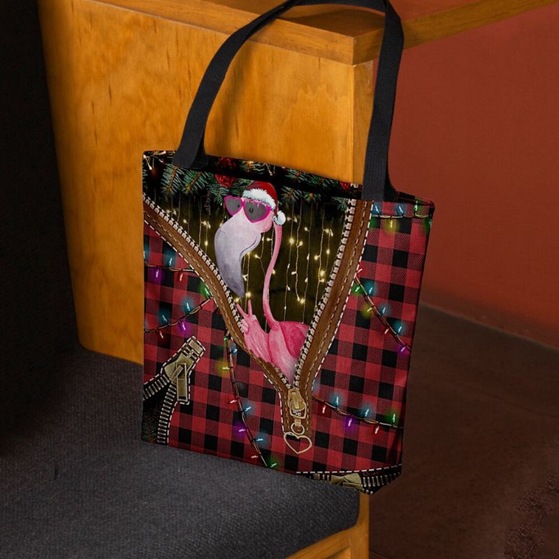 Mujeres Fieltro Lindo Festivo Navidad Dibujos Animados Gafas De Sol Patrón De Grúa Bolso De Hombro Bolso Tote