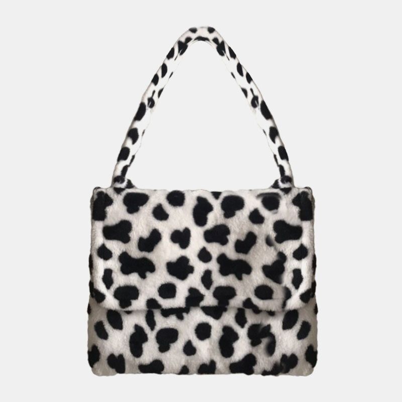 Mujeres Fieltro Moda Casual Patrón De Leopardo Suave Y Cálido Bolso De Hombro Bolso