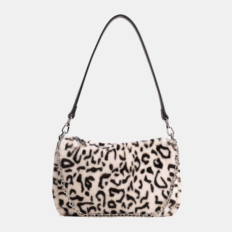 Mujeres Fieltro Moda Casual Suave Patrón De Leopardo Axilas Mini Bolso De Todo Fósforo Bolso De Hombro