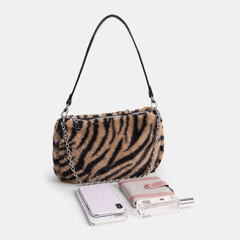 Mujeres Fieltro Moda Casual Suave Patrón De Leopardo Axilas Mini Bolso De Todo Fósforo Bolso De Hombro