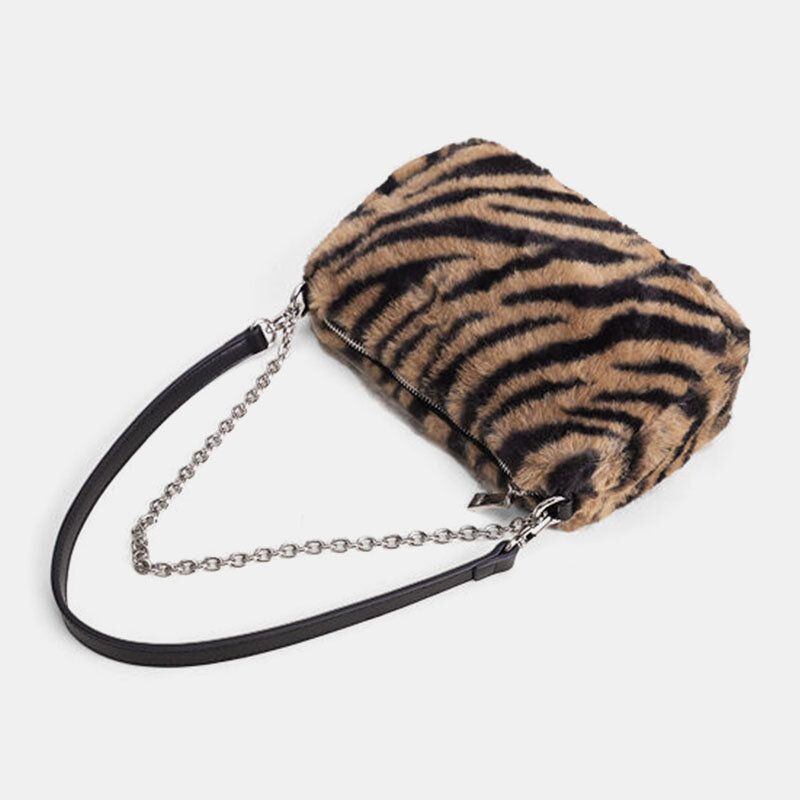 Mujeres Fieltro Moda Casual Suave Patrón De Leopardo Axilas Mini Bolso De Todo Fósforo Bolso De Hombro