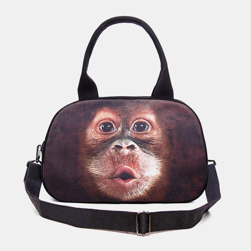 Mujeres Lienzo 3d Tridihombreional Lindo Gato Animal-estampado Casual Dibujos Animados Bolso Bandolera Bolso Satchel