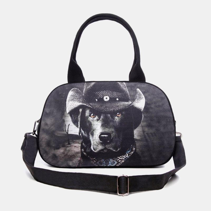 Mujeres Lienzo 3d Tridihombreional Lindo Gato Animal-estampado Casual Dibujos Animados Bolso Bandolera Bolso Satchel