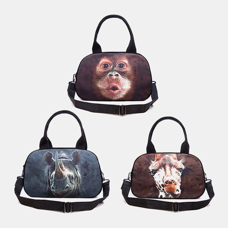 Mujeres Lienzo 3d Tridihombreional Lindo Gato Animal-estampado Casual Dibujos Animados Bolso Bandolera Bolso Satchel