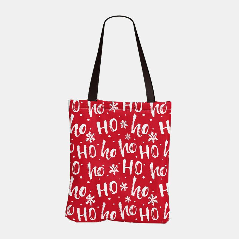 Mujeres Lienzo Festivo Navidad Elk Papá Noel Estampado Patrón Diario Casual Bolso Bandolera