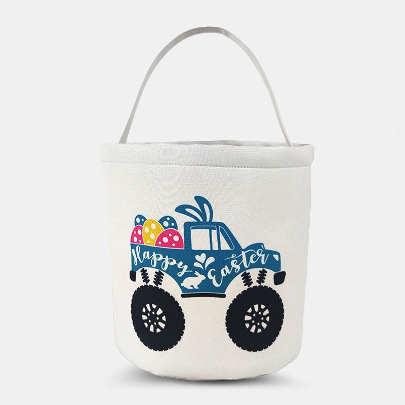 Mujeres Lona Lindo Conejo Huevos De Colores Feliz Pascua Bolso Satchel Bolsa Bolsa De Regalo