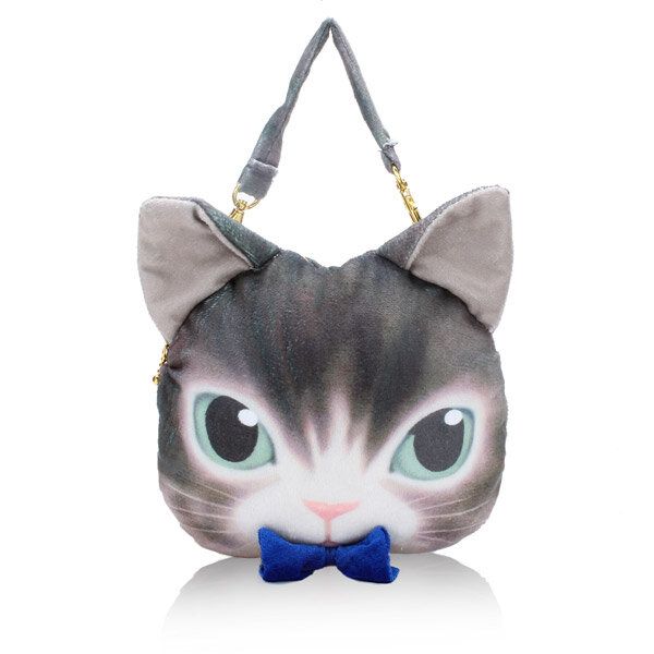 Mujeres Lovely Cat Bowknot Crossbody Bolsos Bolsos Monedero Cremallera Cartera Titular De La Tarjeta