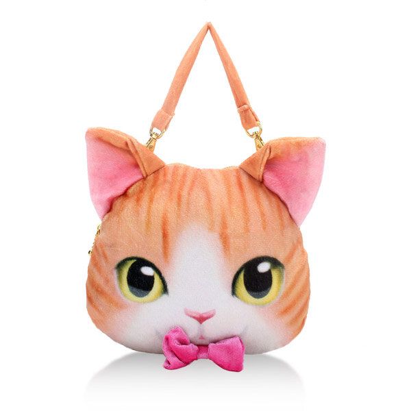 Mujeres Lovely Cat Bowknot Crossbody Bolsos Bolsos Monedero Cremallera Cartera Titular De La Tarjeta