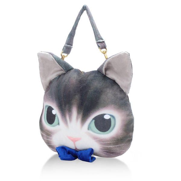 Mujeres Lovely Cat Bowknot Crossbody Bolsos Bolsos Monedero Cremallera Cartera Titular De La Tarjeta