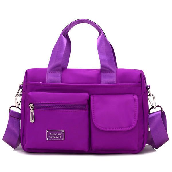 Mujeres Nylon Bolsillos Múltiples Con Cremallera Bolsos De Mano Bolsos De Hombro Casuales Bolsos Cruzados Impermeables