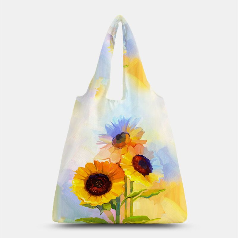 Mujeres Nylon Tie Dye Estampado De Girasol Bolso De Verano Bolso De Hombro Bolso De Mano