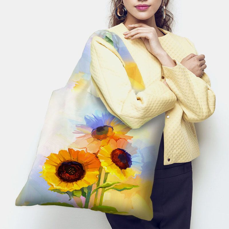 Mujeres Nylon Tie Dye Estampado De Girasol Bolso De Verano Bolso De Hombro Bolso De Mano