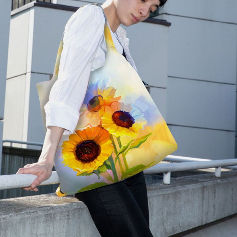 Mujeres Nylon Tie Dye Estampado De Girasol Bolso De Verano Bolso De Hombro Bolso De Mano