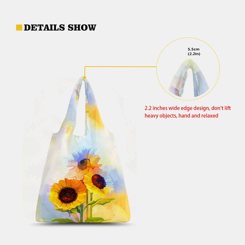 Mujeres Nylon Tie Dye Estampado De Girasol Bolso De Verano Bolso De Hombro Bolso De Mano