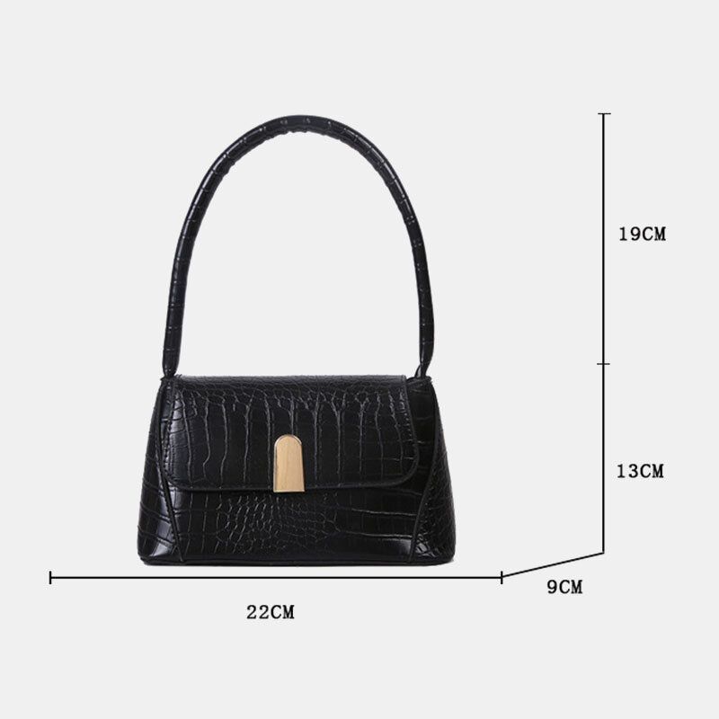 Mujeres Pu Cuero Color Sólido Patrón De Cocodrilo Elegante Bolso De Mano Informal Bolso De Mano