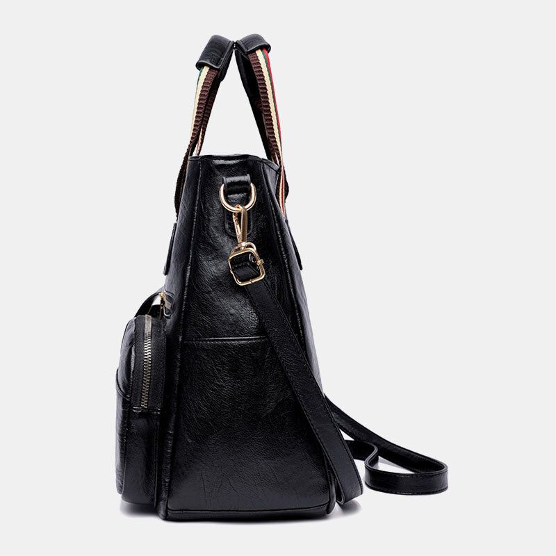 Mujeres Pu Cuero De Gran Capacidad Multi-bolsillo Elegante Tote Crossbody Bolsos Bolso De Hombro Bolso