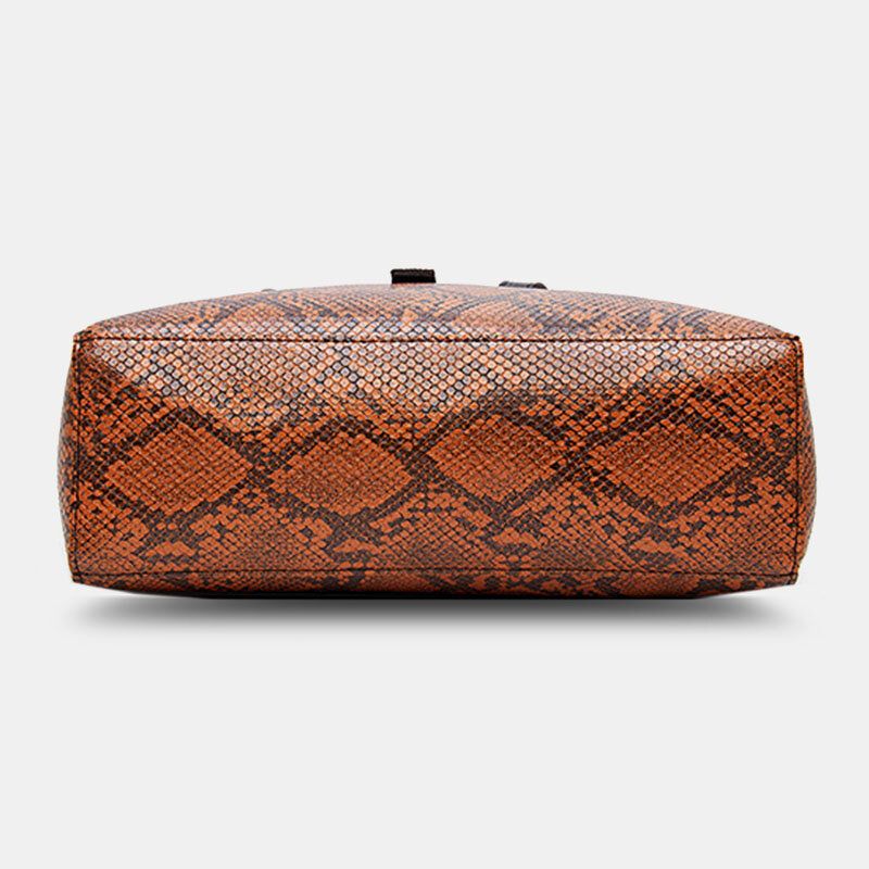 Mujeres Pu Cuero Patrón De Piel De Serpiente Retro Gran Capacidad Bolso De Mano Bolso Bandolera Bolsos