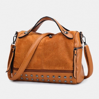 Mujeres Remache Vintage Pu Cuero Multifunción Tote Bolso Bandolera Bolso Bandolera Bolso