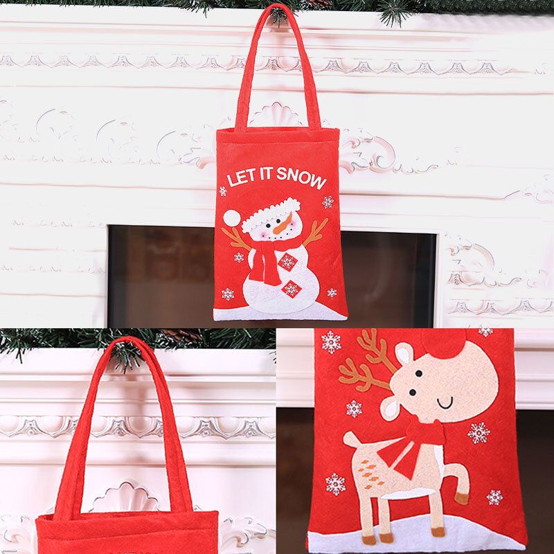 Niño Lindo Festivo Navidad Papá Noel Elk Patrón Decoración Dulces Bolsa De Bocadillos Bolso