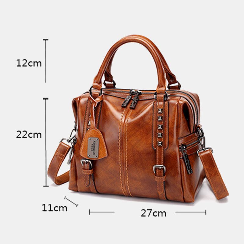 Unisex Faux Leather Retro Vintage Fashion Multi-carry Handbag Tote Crossbody Bag