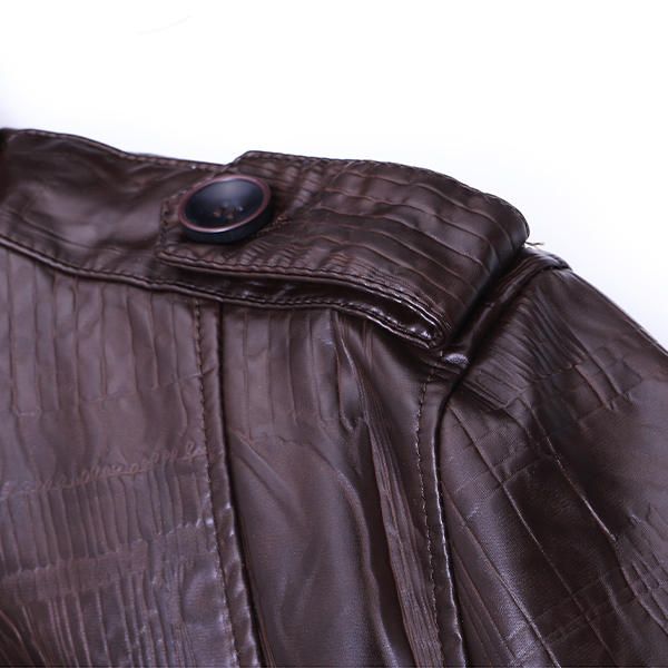 Chaqueta De Cuero Pu De Calidad Para Hombres Chaqueta Delgada Y Gruesa De Felpa Abrigo Cálido