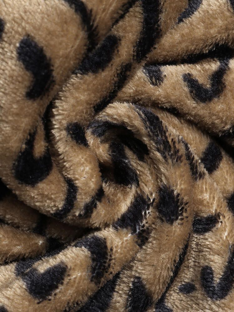 Abrigos Casuales Con Capucha Y Estampado De Leopardo Con Cremallera Para Mujer