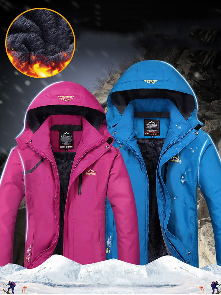 Chaquetas Deportivas De Montañismo De Forro Polar A Prueba De Viento Impermeables Gruesas Informales Al Aire Libre Para Mujer