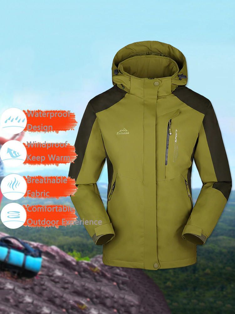 Chaquetas De Escalada Desmontables Con Capucha A Prueba De Viento Impermeables Al Aire Libre Para Mujer