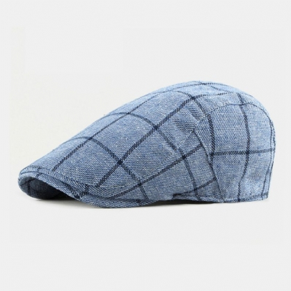 Algodón Unisex Estilo Británico Plaids Patrón Casual Young Forward Hat Beret Hat