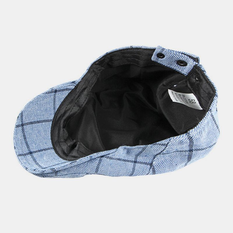 Algodón Unisex Estilo Británico Plaids Patrón Casual Young Forward Hat Beret Hat