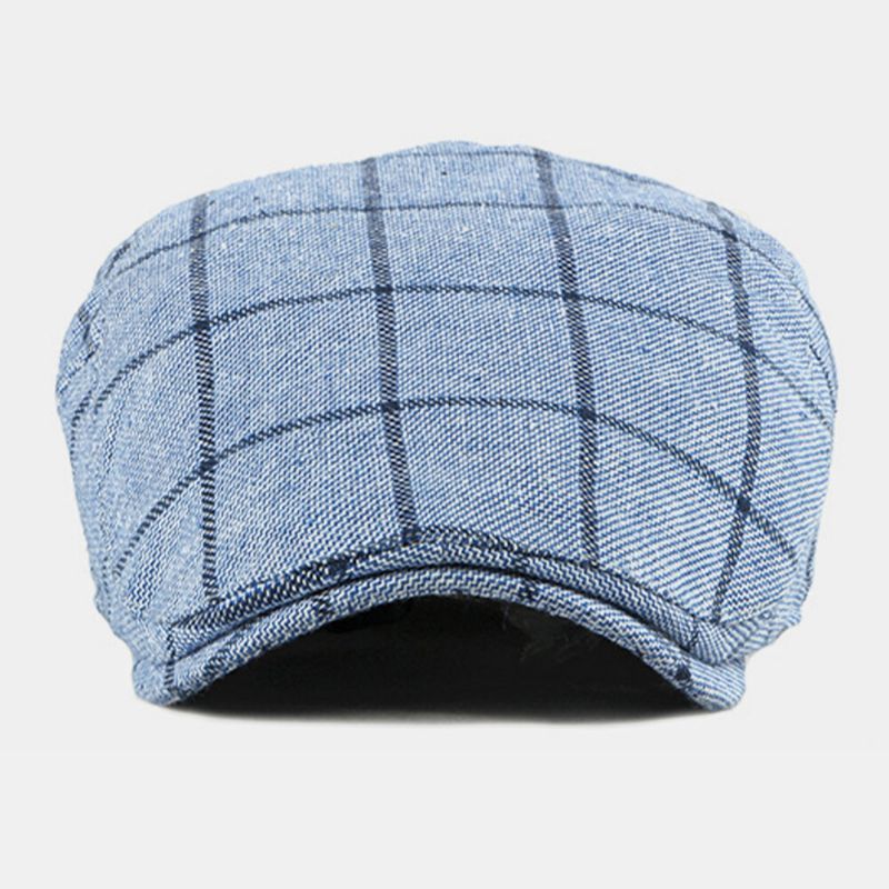 Algodón Unisex Estilo Británico Plaids Patrón Casual Young Forward Hat Beret Hat