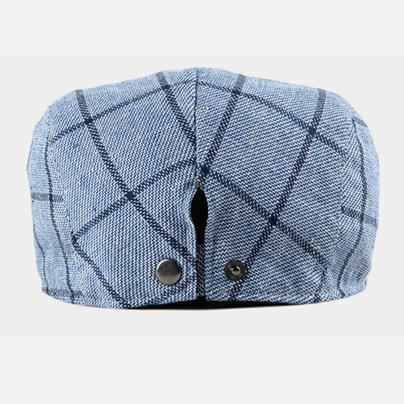 Algodón Unisex Estilo Británico Plaids Patrón Casual Young Forward Hat Beret Hat