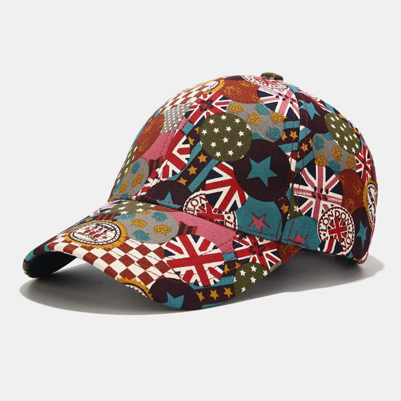 Algodón Unisex Patrón De Bandera Británica Visera Informal Gorra De Béisbol Con Visera