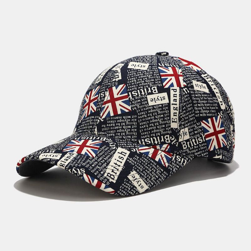 Algodón Unisex Patrón De Bandera Británica Visera Informal Gorra De Béisbol Con Visera