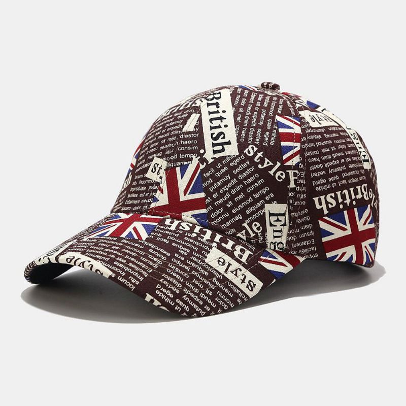 Algodón Unisex Patrón De Bandera Británica Visera Informal Gorra De Béisbol Con Visera