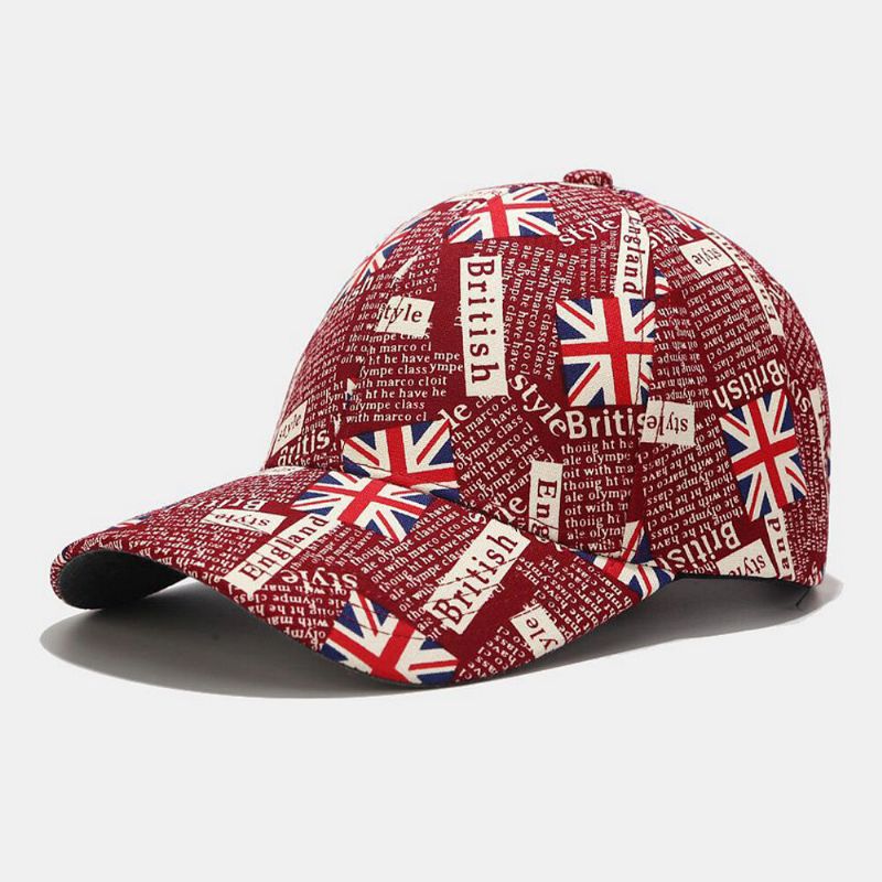 Algodón Unisex Patrón De Bandera Británica Visera Informal Gorra De Béisbol Con Visera